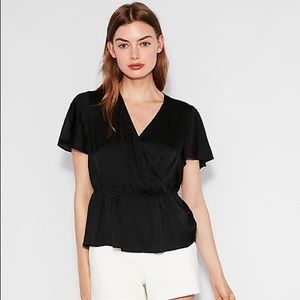 NWT Express Black Satin Finish Blouse